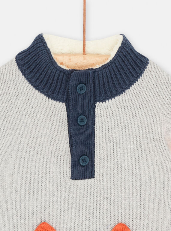 Baby Boy Soft and Comfortable Mottled Grey Sweater SUKHOPUL2 / 23WG10Q1PULJ922